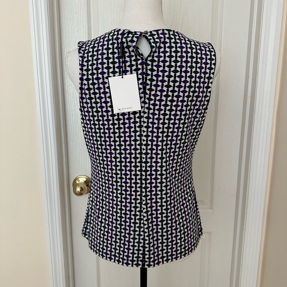 NWT Calvin Klein Woman’s Sleeveless Geometric Blouse Top, Sz PM - Picture 5 of 11